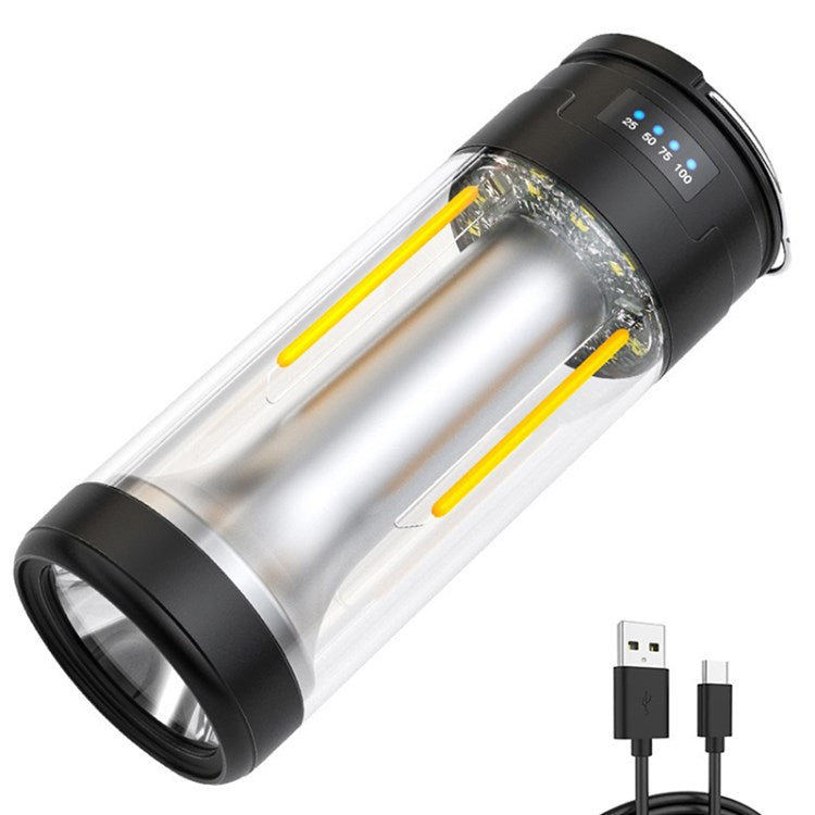 3-in-1 Camping Light Dual Light Source Rechargeable Bright Camping Lamp for Outdoor - Black 3-in-1 Camping Light Dual Light Source Rechargeable Bright Camping Lamp for Outdoor - Black
